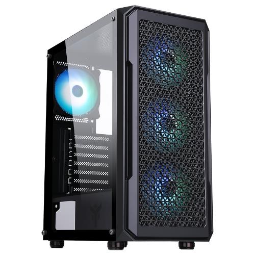 Case Itek M.tower "six Triangle" Gaming 2*USB,1*USB3, 4*12cm Fan Argb, Trasp Wind, - ITGCAST33B - Immagine 1