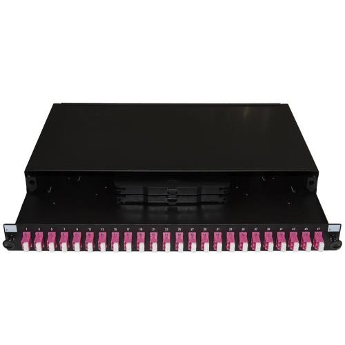 Pannello Fibra Ottica 19" Con 24 Adattatori lc Duplex OM4 Profondita' 250 mm Colore Nero - Immagine 1