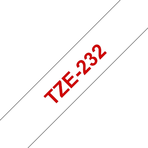Brother TZE232 Nastro tz Rosso / Bianco - Immagine 1