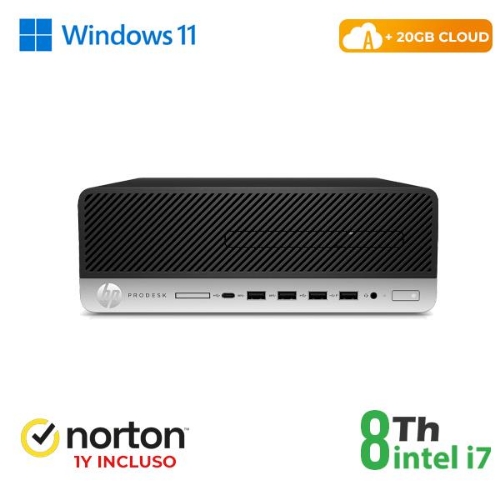 pc hp Rinovo Refurbished 600 G4 RN64622311 Sff i7-8xx0 8GB SSD 256GB W11P Cloud 20GB + Norton - Immagine 1