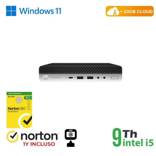 Ultra Mini pc hp Rinovo Refurbished dm 600 800 G5 RN65522384 i5-9x00T 8GB SSD New 256GB Windows 11 Pro Web + Cloud 20GB + Norton - Immagine 1