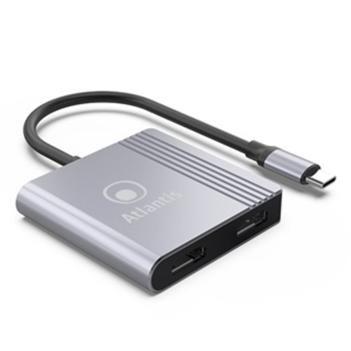 Atlantis Land A04-TC_2HDMI+ Cavo HDMI 1,8 m HDMI Type c (mini) 2 x HDMI Type a (standard) Grigio