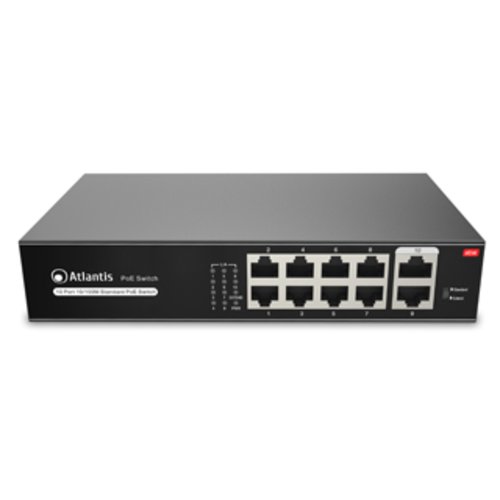 Atlantis Switch POE A02-F10P8-120W 10 Porte 10/100Mbps di Cui 8 POE Sino a 115W (120W Tot) Include Kit Mont. Muro (wall Mount) - Immagine 1
