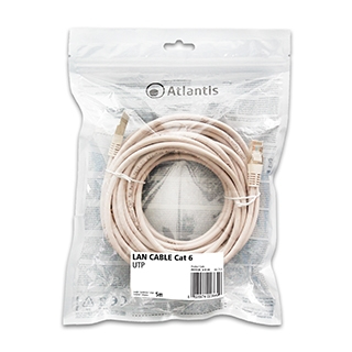 Atlantis Cavo di Rete Cat 6: Cavo di Rete Utp (patch Cord) Categoria Cat-6 Lunghezza 5m P019-LN_6-U-5A - Immagine 1