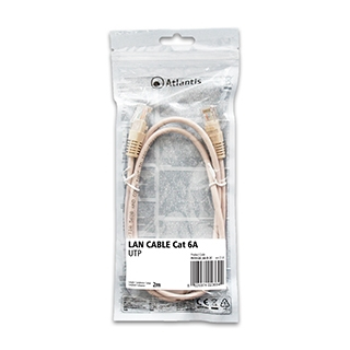 Atlantis Cavo di Rete Cat 6A: Cavo di Rete Utp (patch Cord) Categoria Cat-6A Rame Lunghezza 2m P019-LN_6A-U-2C - Immagine 1