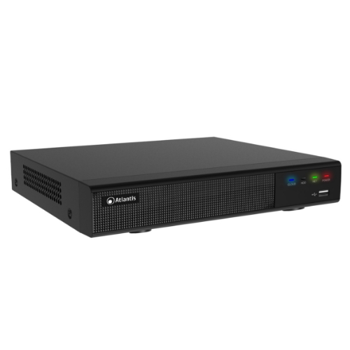 Nvr 9 Canali Atlantis A11-NVR0904P-AK di Cui 4 Canali POE Risoluzione Max 8Mpx 25fps Switch 4 Porte POE 45W Uscita HDMI-4K/VGA