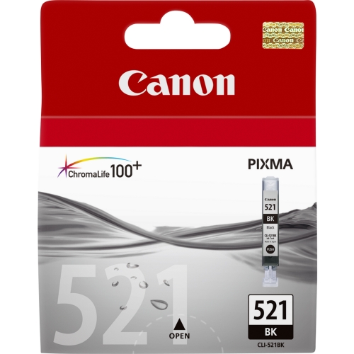 Ink Canon CLI-521BK Nero 9ML x Pixma MP540, MP550,MP560,MP620, MP630,MP640, MP980,MP990,iP3600, iP4600 iP4700,MX860 - Immagine 1
