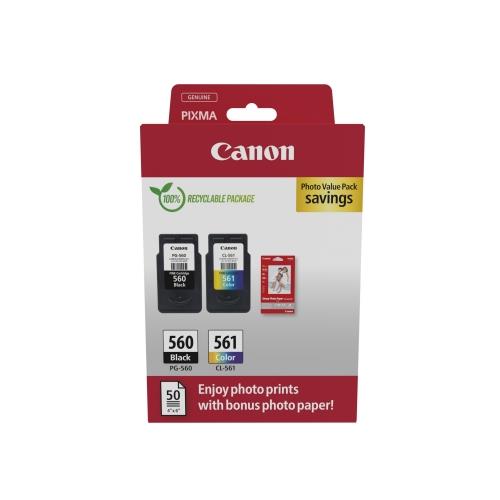 Ink Canon PG-560-CL-561 Multipack Blister 1 Serbatoio Nero PG-560 + n.1 Cartuccia 3 Colori CL-561 x TS5350i - 3713C008 - Immagine 1