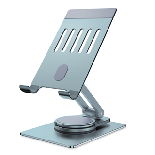 Supporto Solleva Smartphone/tablet Atlantis P022-SS01-AGP Altezza ed Inclinazione Regolabile Base Girevole 360° Alluminio