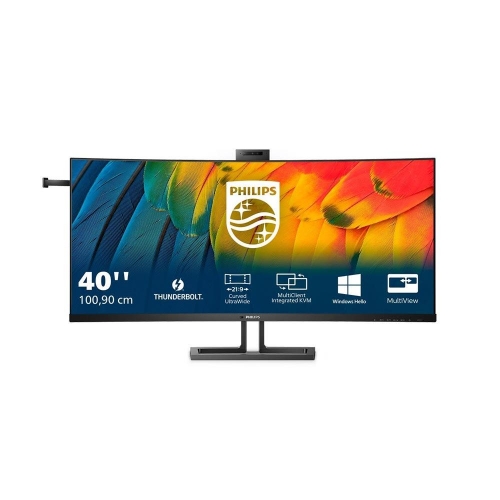 Monitor Philips LED 40" 21:9 40B1U6903CH/00 IPS 5120x2160 450cd/m² 2x5W mm Webcam Reg.h HDMI dp RJ45 Thunderbolt Usb-c Docking - Immagine 1