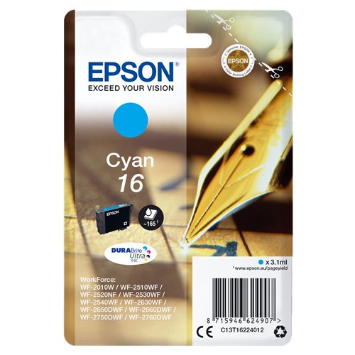 Epson T1622 3.1ml 165pagine Ciano - Immagine 1