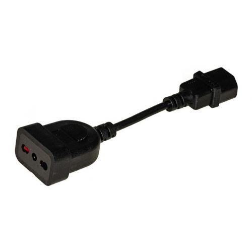 Cavo Link Per Gruppi di Continuita' Con 1 Femmina Tripolare 10A - 1 Connettore Maschio C14 - Immagine 1