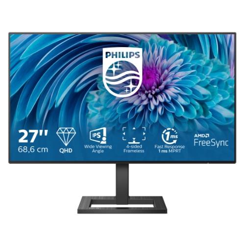 Monitor Philips LED 27"Wide 275E2FAE/00 IPS 2560x1440 1ms 350cd/mq 1.000:1 Mega Infinity Dcr 2x3W mm Reg. h 2HDMI dp Gaming - Immagine 1
