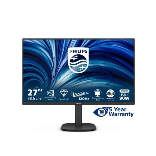 Monitor Philips LED 27"Wide 27B2U3601/00 IPS 2560x1440 120Hz 4ms 350cd/mq 1.000:1 2x2W mm Reg.h Pivot HDMI dp Usb-c Docking - Immagine 1