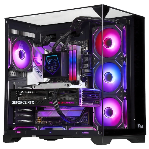 Case Itek Tower "dark Cave Pano" Gaming 2*USB3,1*USB-C 4*12cm Fan Argb, Temp Glass Top, Side & Front Panel, - Itgcadcpab - Immagine 1