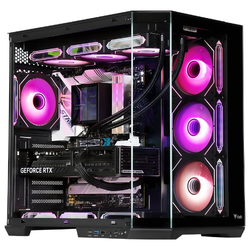 Case Itek Tower "dark Cave Aku" Gaming 2*USB3,USB-C, 4*12cm Fan Argb, Temp Glass Side & Front Panel, Itgcadcakb - Immagine 1