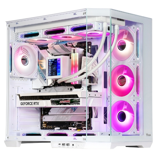 Case Itek Tower "dark Cave Aku" Gaming 2*USB3,USB-C, 4*12cm Fan Argb, Temp Glass Side & Front Panel, White - Itgcadcakw - Immagine 1