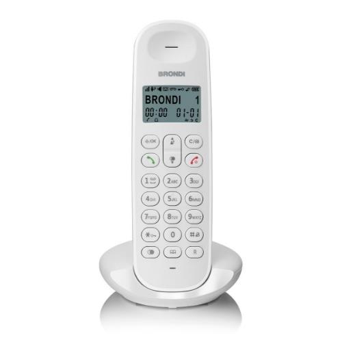 Telefono Cordless Brondi Lotus 10279091 Bianco Dect Display Alfanum. id Chiamate - Immagine 1