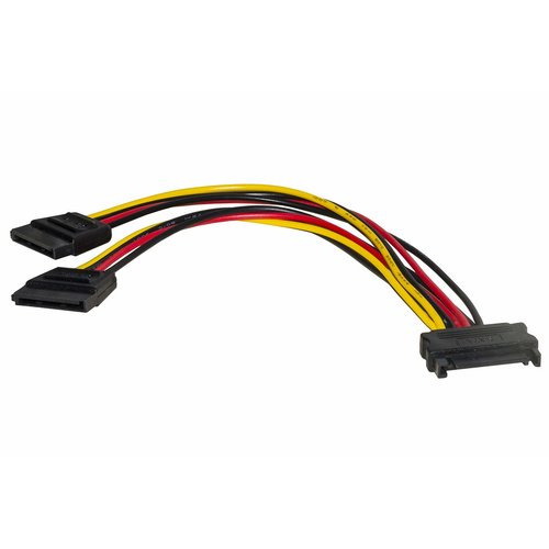 Link Accessori LKADAT83 Cavo Sata 0,2 m Nero, Rosso, Giallo Sata a 15 Pin 2 x Sata a 15 Pin