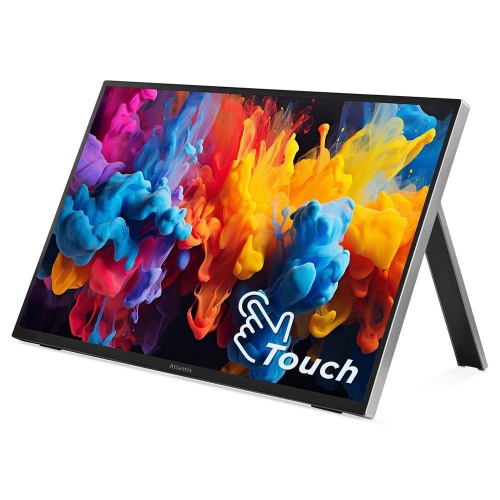 Monitor Portatile Atlantis LED 15,6" Touch Wide A05-P156LPT IPS 1920x1080 16ms 300cd/m² 700:1 mm Pivot HDMI 2USB-C Custodia - Immagine 1