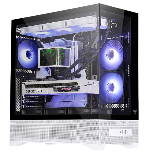 Case Itek M.tower Showbui 37WB - Gaming Tower, Atx, 3x12cm Argb Fan, Type-c, 2xUSB3.0, Side & Front Panel Temp, - ITGCASB37WB - Immagine 1