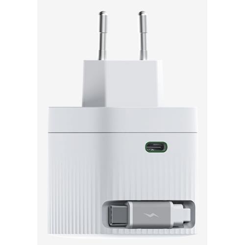 Alimentatore Hikvision Usb-c 1P + 1 Cavo Retrattile - Bianco OUT:67W IN:100/240VAC - Hiksemi HS-HUB-GaN67 - Immagine 1