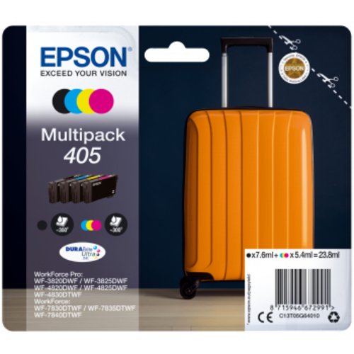 Epson 405 Durabrite Ultra Ink Originale Nero, Blu, Ciano, Giallo 4 Pezzo(i) - Immagine 1