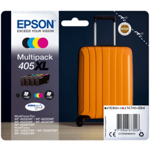 Epson 405XL Durabrite Ultra Originale Nero, Ciano, Magenta, Giallo 4 Pezzo(i) - Immagine 1