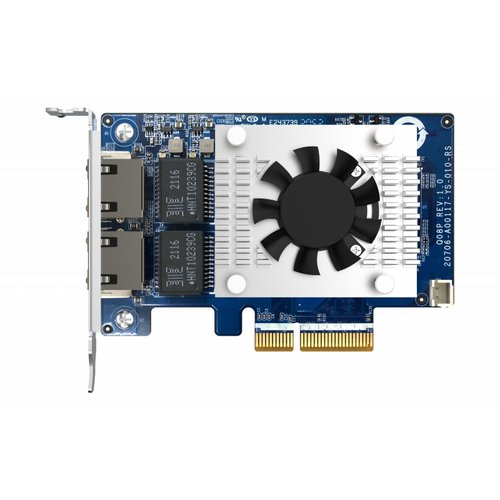 Qnap Dual-port Baset 10GbE Network Expansion Card; Low-profile Form Factor; PCIE Gen3 x4; Aquantia AQC107 - QXG-10G2T - Immagine 1