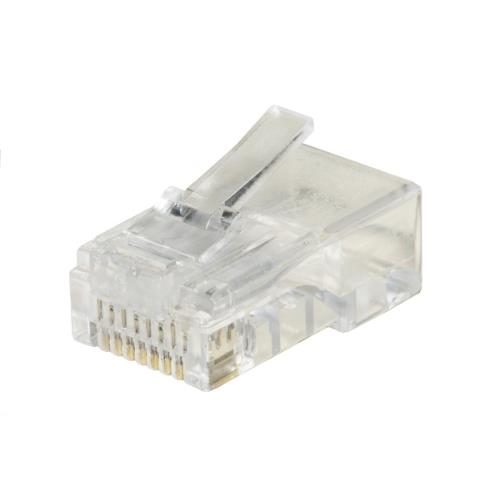 Confezione 100 Connettori 8 Poli Cat 6 Utp Non Schermato RJ45 Per Cavo Solido - Immagine 1
