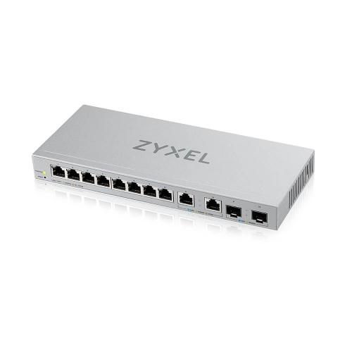 XGS1210-12 - Switch Unmanaged Plus, 8 Porte Gigabit, 2 Porte 2.5GbE, 2 Porte Sfp+ 10GbE, - Easy Manag Per Vlan, Qos - Fanless