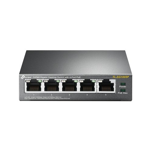 Tp-link TL-SG1005P Switch di Rete Non Gestito Gigabit Ethernet (10/100/1000) Nero Supporto Power Over Ethernet (poe)