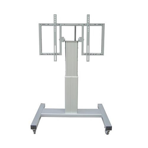 Supporto Mobile Motorizzato Atlante x Schermo Piatto 42"-90" Reg. in h. Ribalt Fino a 90° Tipo Tavolo, Portata 150 Kg, Argento - Immagine 1