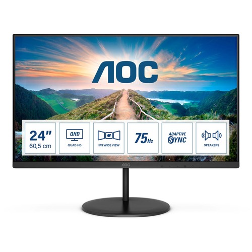 Aoc V4 Q24V4EA LED Display 60,5 cm (23.8") 2560 x 1440 Pixel 2K Ultra hd Nero - Immagine 1
