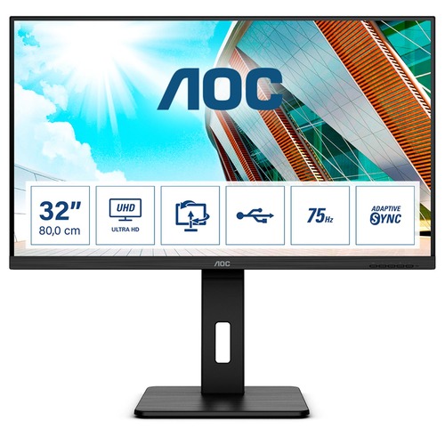 Aoc P2 U32P2 Monitor Piatto Per pc 80 cm (31.5") 3840 x 2160 Pixel 4K Ultra hd LED Nero - Immagine 1