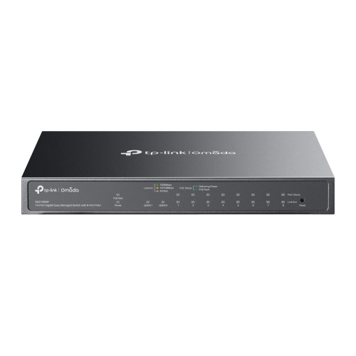 Switch Tp-link Omada ES210GMP 10P LAN Gigabit Desktop 10/100/1000Mbps RJ45 Desktop Easy Managed Switch 8P Gigabit Poe - Immagine 1