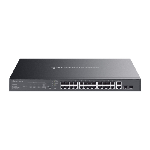 Switch Tp-link Omada ES228GMP 24P Poe+ Gigabit 10/100/1000Mbps RJ45+2P Gigabit no PoE+2P Sfp Budget 384W Easy Managed Switch - Immagine 1