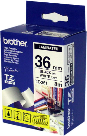 Nastro Brother TZ261 Laminato 36mm Nero/bianco - Immagine 1