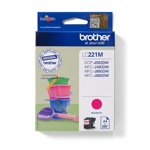 Ink Brother LC-221M Magenta 260PP x DCP-J562DW MFC-J480DW MFC-J680DW MFC-J880DW - Immagine 1