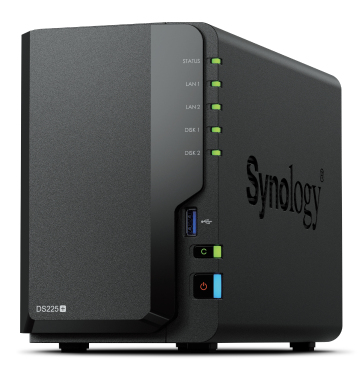 Nas Tower Synology DS225+ 2XHDD Nohdd 3.5"/2.5" Sata 1x1GBe 1x2.5GBe 2GB RAM Cpu 4C 2.0 GHZ Intel Celeron J4125 - Immagine 1