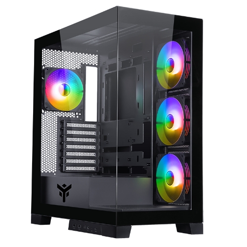 Case Itek Showbui 45B - Gaming Tower, Atx, 4x12cm Argb Fan, 2xUSB3, Type-c,syde & Front Panel Temp Glass - ITGCASB45B - Immagine 1