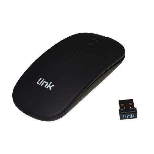 Mouse Link Wireless Con Sensore Ottico e Ricevitore Usb, Con Batterie Ricaricabili Integrate Dpi 1600, Nero, LKMOS34 - Immagine 1