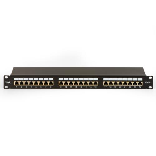 Patch Panel 19" Link Schermato 24 Porte RJ45 Per Reti Categoria 6 - 1 Unita' Nero - LKP624S - Immagine 1