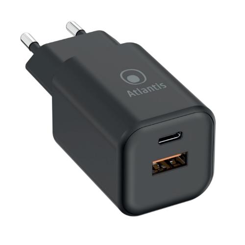 Alimentatore Atlantis Universale Per Notebook P008-PD65GN-2U ac 65W Output 1xUSB 1xUSB-C pd