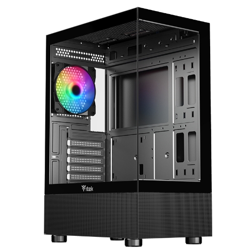 Case Itek Showbui 33B Gaming Tower, Atx, 12cm Argb Fan, USB3, Syde & Front Panel Temp Glass. - ITGCASB33B - Immagine 1