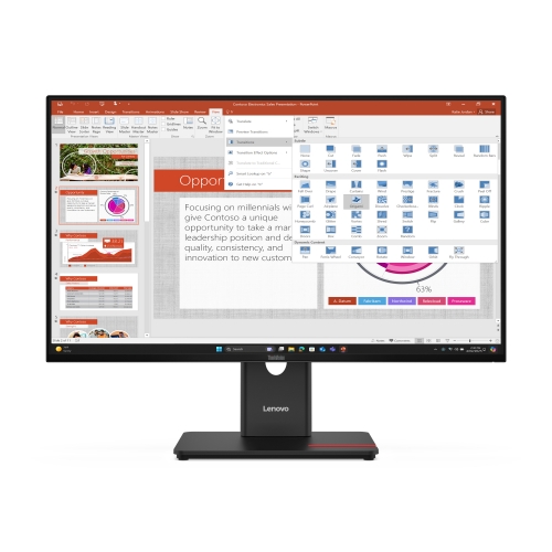 Monitor Lenovo T27-40 64A5MAT6EU 27" Pivot Ips/fhd/vga,hdmi,dp,usb-c (15W) - Immagine 1