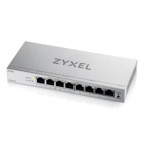 Switch Zyxel GS1200-8HP v3 Smart Managed 8P Gigabit(4P POE Fino a 60W ) Easy Management Xvlan,qos Design Senza Ventole Desktop - Immagine 1