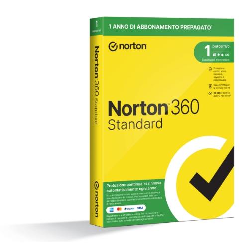 Norton 360 Standard 2026 - Antitruffa- 1 Dispositivo 12 Mesi 10GB - it Box - 21483654 - Immagine 1